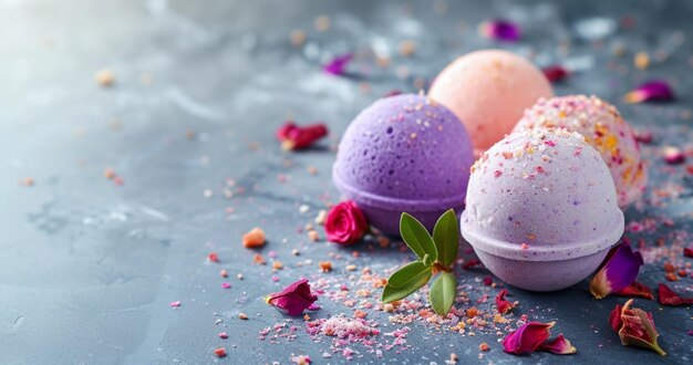 Photo aromatic ice cream balls