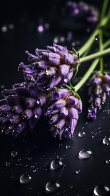 Aromatic Lavender Herbs Vertical Background