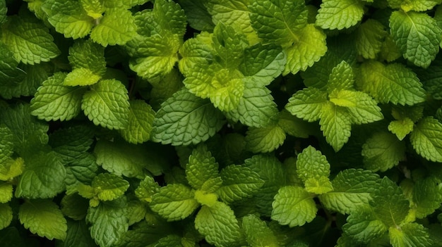 Aromatic lemon balm herbs horizontal background