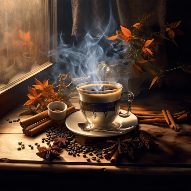 Aromatic morning coffee