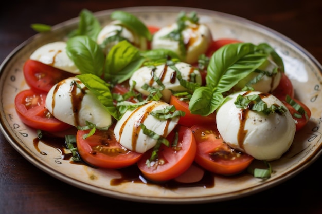 Aromatic Mozzarella tomatoes basil Generate Ai