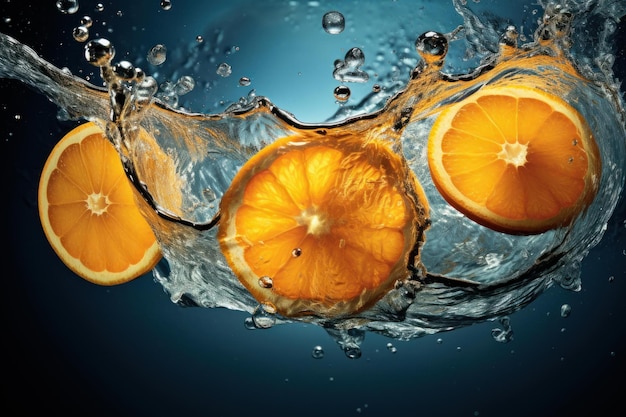 Aromatic Orange slices water Generate ai