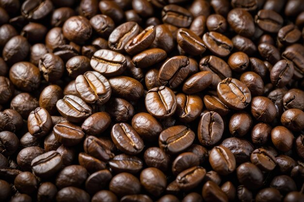 アロマティックな焼きコーヒー豆のクローズアップ
