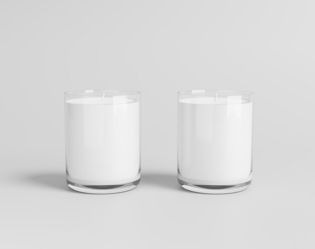 Aromatic scented candles with glass