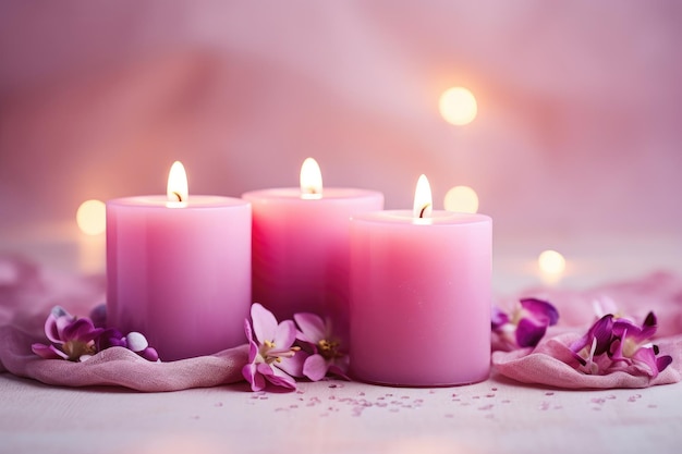 Aromatic spa candles for cozy wellness