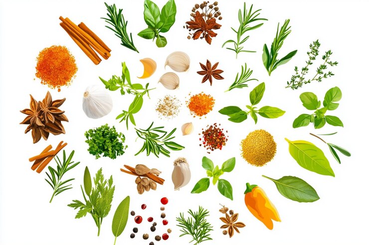 Foto aromatische kruiden en specerijen