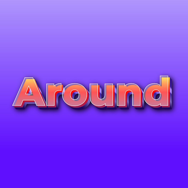 AroundText effect JPG gradient purple background card photo