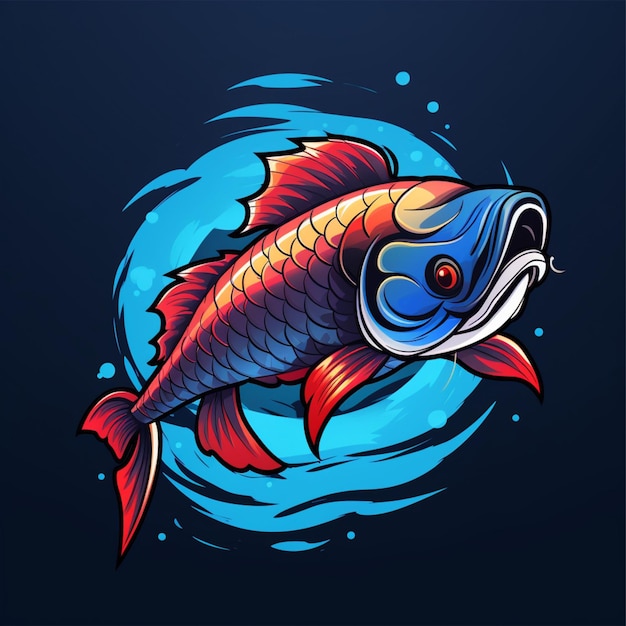 Arowana vis cartoon logo