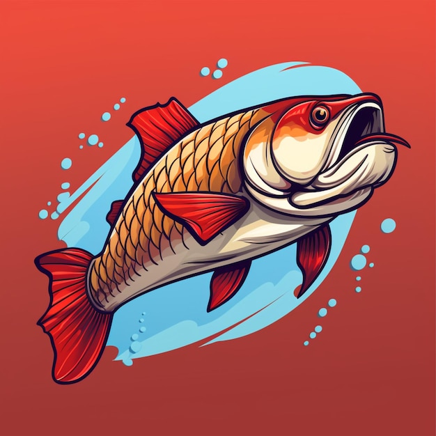 Arowana vis cartoon logo