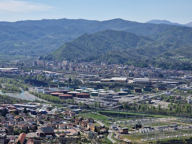 Arquata scrivia aerial view panorama