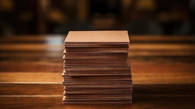 Arranged brown card stock