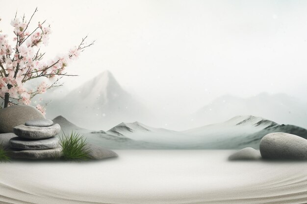 Photo arranged frame's border background asian zen concept