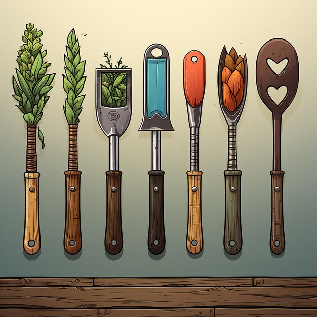 Photo arranged tools watercolor illustration