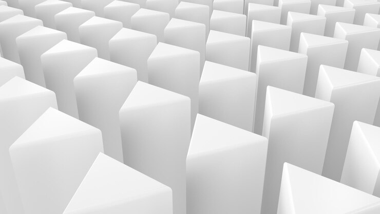 Photo arranged triangular rods abstract background