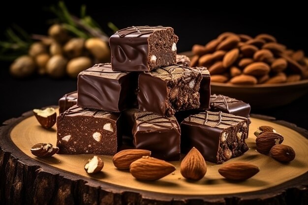 Arrangement of delicious chocolate goodies