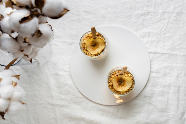 Arrangement of a delicious healthy meal on the table