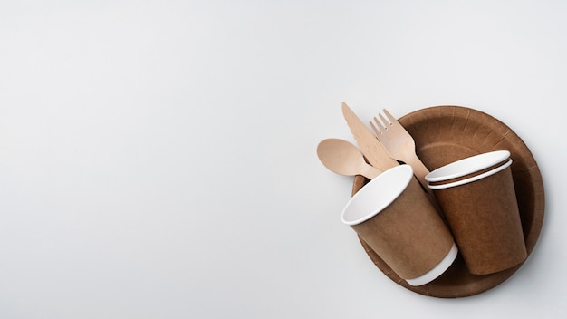 Arrangement of eco friendly tableware