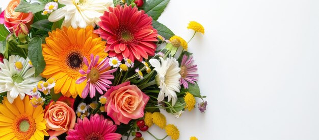 Photo arrangement of flowers with space for a message