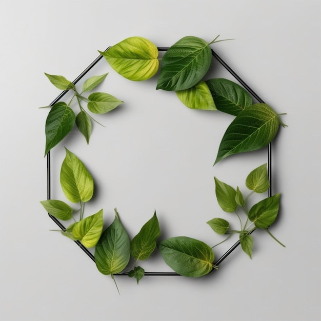 Arrangement Of Green Leaves Frame