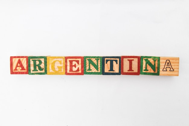 The arrangement of letters forms one word, "ARGENTINA"