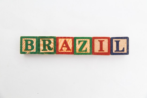 The arrangement of letters forms one word, "BRAZIL"