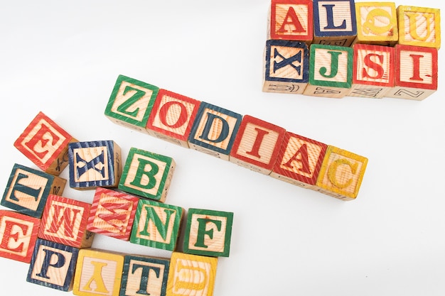 The arrangement of letters forms one word, "ZODIAC"