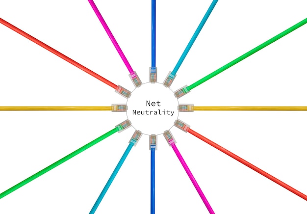 사진 인터넷 연결을 설명하기 위해 분리된 cat5 케이블 배열