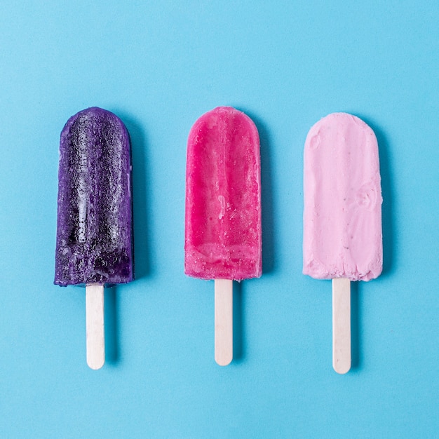 arrangement of summer homemade popsicle ice cream
