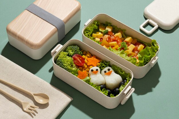 Arrangement van heerlijke Japanse bento doos