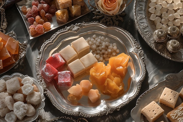 Arrangement of Various Desserts