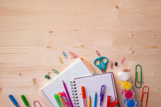 Photo arrangement of various school supplies