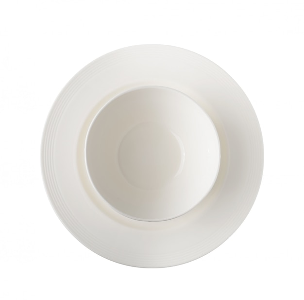 Arrangement of white ceramic dishes