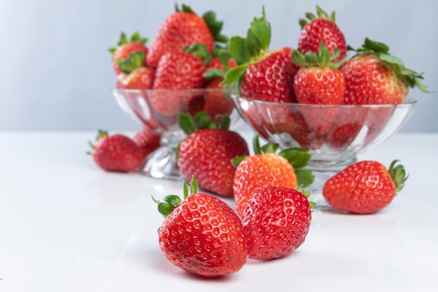 Arrangement with beautiful strawberries and accessories