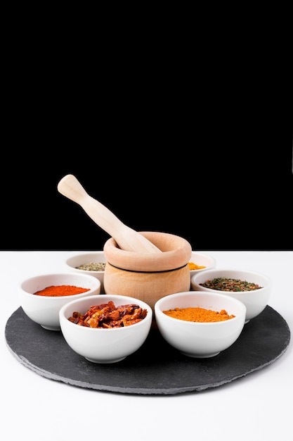 Arrangement with spices in bowl