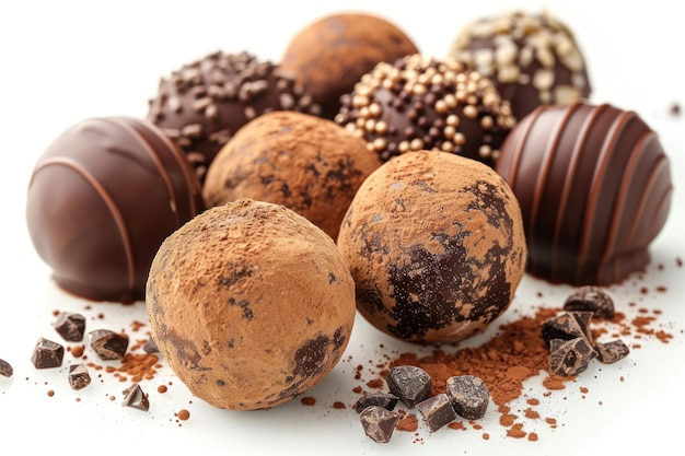 Array of chocolate truffles