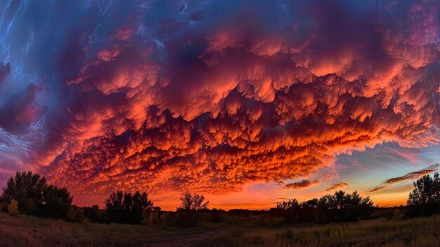 Photo an array of colorful clouds at sunrise painting the sky with a vibrant and enchanting palette