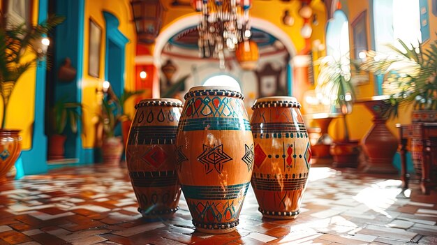 Photo array of rhythmic caribbean instruments from the melodic steel pan to the lively maracas captur