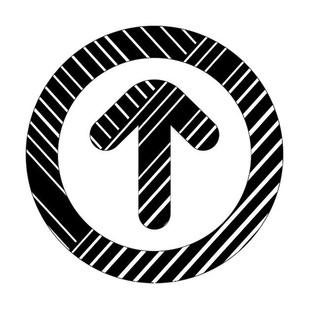 arrow circle up icon black white diagonal lines