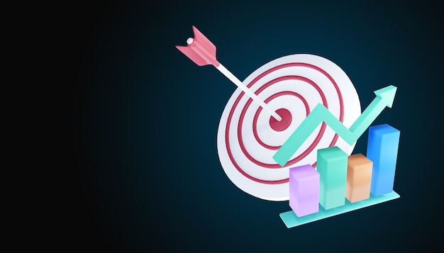 Arrow hit the center of target. business target achievement
concept.3d illustration