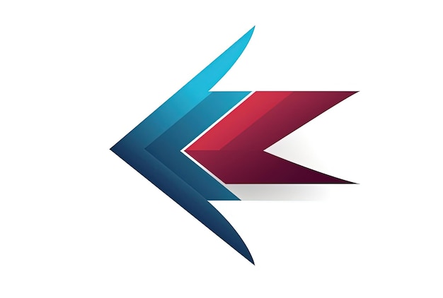 arrow icon logo design in the style of light maroon and blue