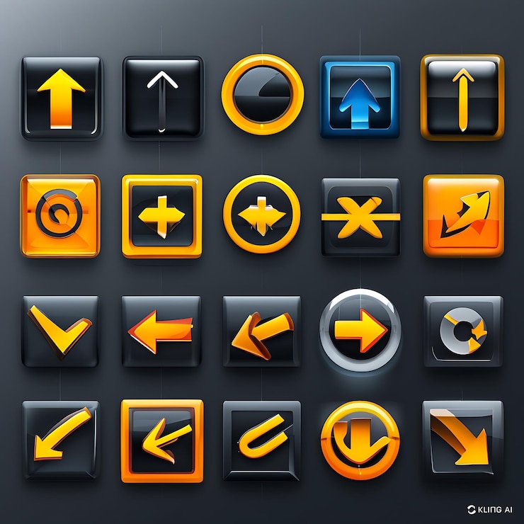 Photo arrow icon set arrow cursor collection different arrow signs black arrows icons different curso