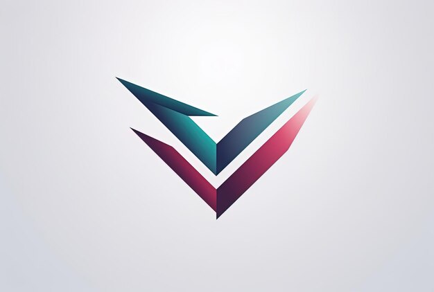 Photo arrow logo design with color combination and gradient background in the style of light navy and