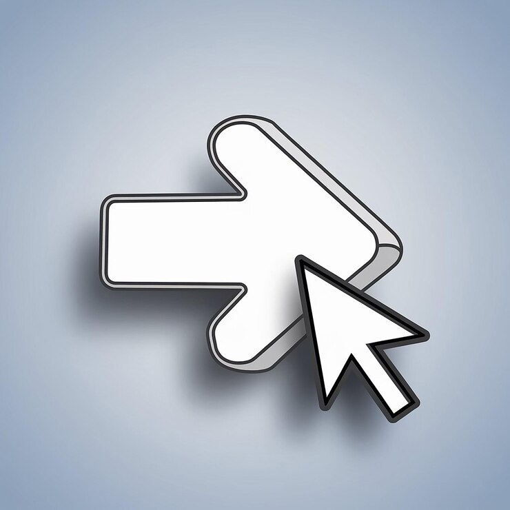 Photo arrow pointer mouse cursor computer interface 3d vector icon cartoon minimal style