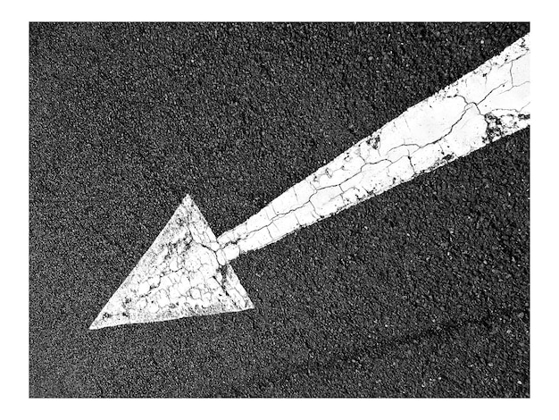 Photo arrow symbol on road