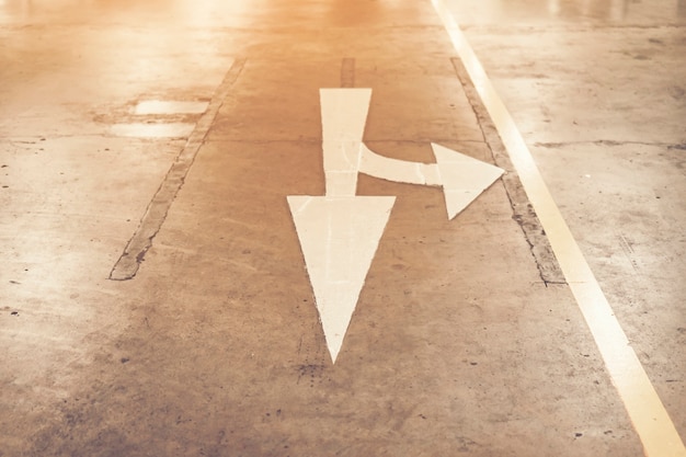 Arrow Traffic sign on road surface