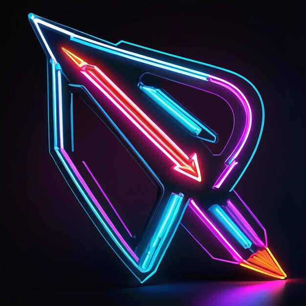 Photo arrow with bright neon colors