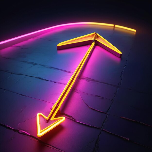 Photo arrow with bright neon colors