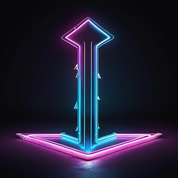 Photo arrow with bright neon colors