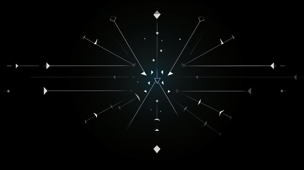 Photo arrows icon from lines triangles particle