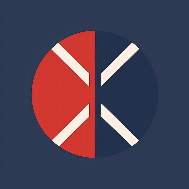 arrows in the middle of a circle in the style of red and navy